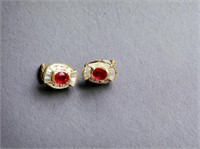 (1) Set of Ruby & Diamond Earrings