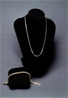 14K Gold (1) Bracelet & (1) Necklace 16.9 Grams