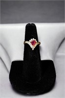 14K Ruby & Diamond Ring