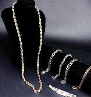 Stainless Necklaces & (4) Stainless Bracelets