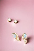 (2) Sets of Diamond Stud Earrings