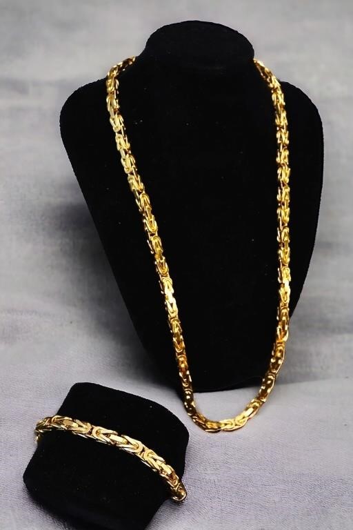 585 Italian Gold (14K) Necklace & Bracelet 161.9