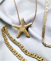(1) Invicta Necklace & (2) Gold Plated Necklaces