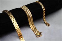 (3) 14K Gold Bracelets 138.6 Grams