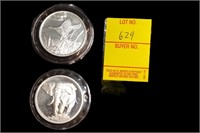 (2) 1 oz. Silver Rounds .999