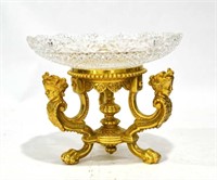 Pairpoint Bronze & Cut Crystal Centerpiece Bowl