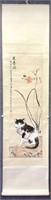 Chinese Painting Scroll of Cat