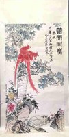 Chinese Painting Scroll w Two Phoenixes