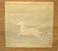 Japanese Painting Scroll of Horse