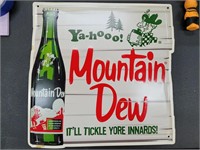 Vintage Metal Mountain Dew Sign