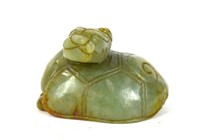 Chinese Carved Celadon Jade Figure of Turtle