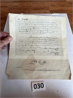 Record of 1700s Marriage Certificate