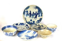 7 Chinese Blue & White Porcelain Pieces
