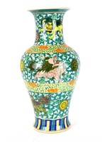 Chinese Painted Famille Verte Vase