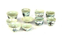 Ten Pcs of Chinese Blue & White Cups