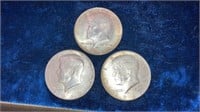 (3) 1969 Kennedy half dollars