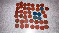OPA points WW2 tokens red & blue (approx 42)
