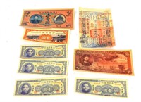 Eight Pcs of Chinese Paper Bills