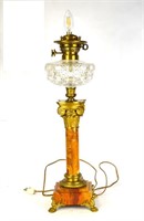 Bronze Mounted Marble & Cut Crystal Lamp