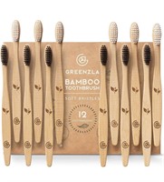 NEW | Greenzla Bamboo Toothbrushes (12 Pack) | ...