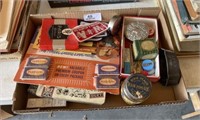 Box of Old Advertising & Misc Collectibles