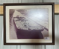 Framed Military Ship Picture
