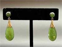 10kt Gold Jade Earrings