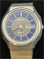 Vintage Seiko Watch 3823 7010 Blue/Silver Face