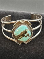 Sterling Silver Turquoise Cuff Bracelet 43.7g