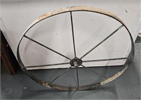 Antique Steel Farm Wheel 24 In. Tall