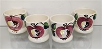 Lot Of 4 Purinton Apple Tumblers 3 In. Tall