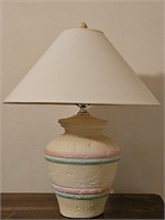 3 Way Pottery Lamp. 11 X 26."  1 of 2