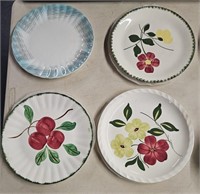 Lot Of 4 Blue Ridge Pottery Plates 10 1/2 in wide