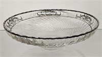 1930s Silver Overlay Serving Bowl 11.W