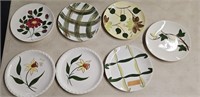 Lot Of 7 Blue Ridge Pottery Plates 10 1/2 in.W