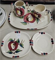 Table Lot Of 5 Puriton Pottery Dishes