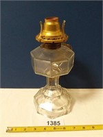 Octagonal Glass Oil Lamp Electrified