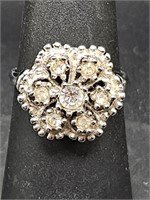 14K G.E. Princess Ring w White Stones. 4.14 grams