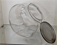 Vintage Clear Glass Tilt Top Jar With Lid