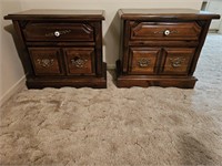 2- 2 Drawer Nightstands. 27 X 16 X 24"  Bed &