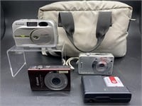 (4) Cameras + Travel Bag: Fujifilm-35mm film