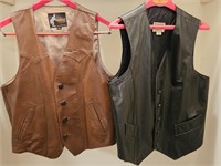 2- Vintage Leather Vest, Vegabond & Ruddock. Sz.