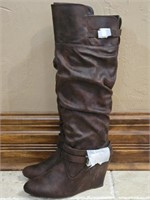 Qupid Brown Distress Suede Boots. Never worn,