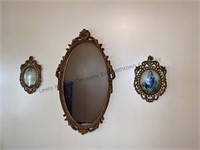 Decorative mirror and pinky and little boy blue