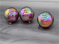 3 Blown Glass Ornaments