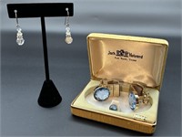 Jack Howard Cuff Link Set & Pr of Crystal