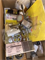 Box of clock repair items and more