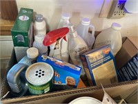 Household cleaning supplies and dishwasher soap