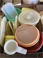 Two box lot of Tupperware and lids