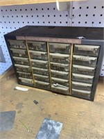 Metal organizers filled with nuts washer screws